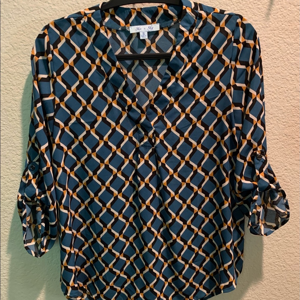 She + Sky 3/4 Sleeve Top | Size S NWOT